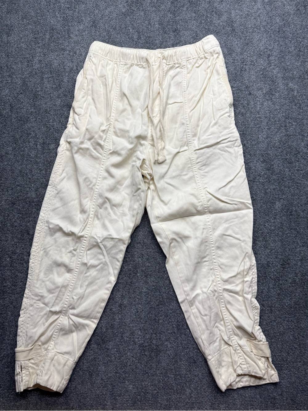 Zara Men Small Cream Elastic Waist Jogger Pants